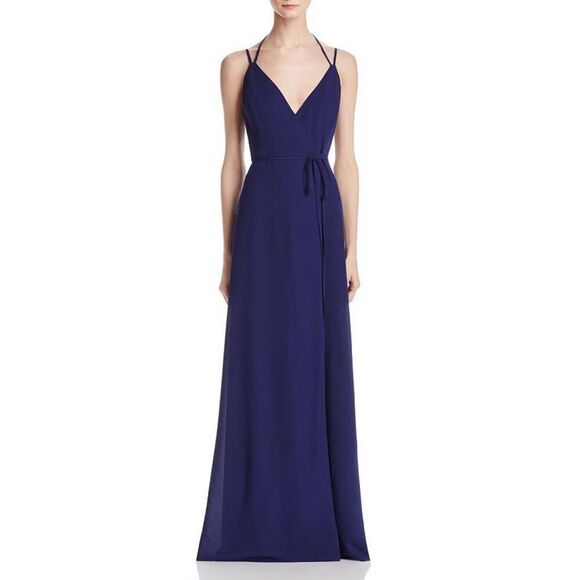 Aidan Mattox Dresses & Skirts - Aidan By Aidan Mattox Double Strap Wrap Dress Maxi  Navy  Womens Size 10